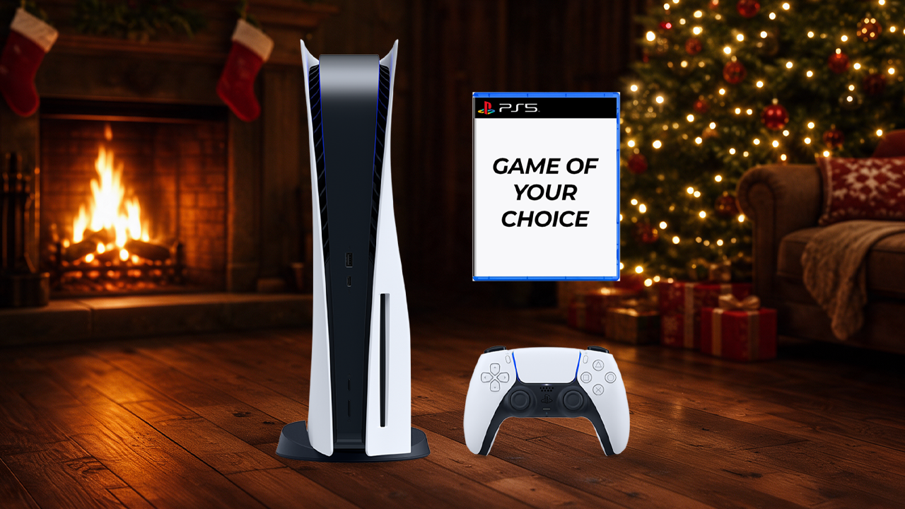 PS5 Bundle: console, extra DualSense controller and a game)